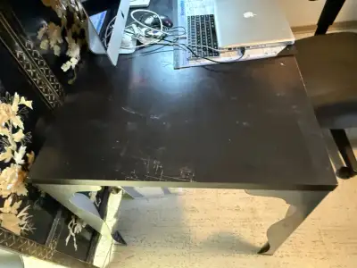 COMPUTER/WORK TABLE METAL LEGS WOOD   TOP 59" X 28 1/2"  X 29"., View more