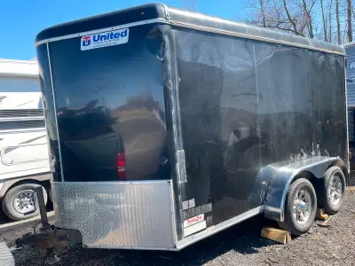 2011 enclosed cargo trailer 7x12 3500 lbs X2 axle 7000lbs Barn doors in the back 2 ft v nose Has som...