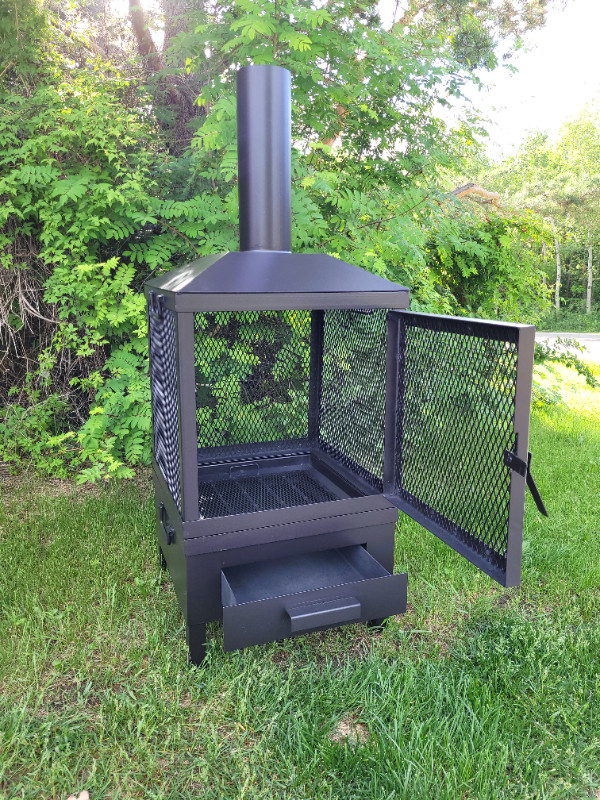 ((( ENCLOSED FIREPLACE STEEL CHIMINEA)) NOW $450 in BBQs & Outdoor Cooking in Edmonton