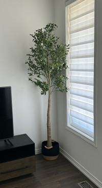Kazeila Artificial Olive Tree 7FT Faux Silk/ Potted - New