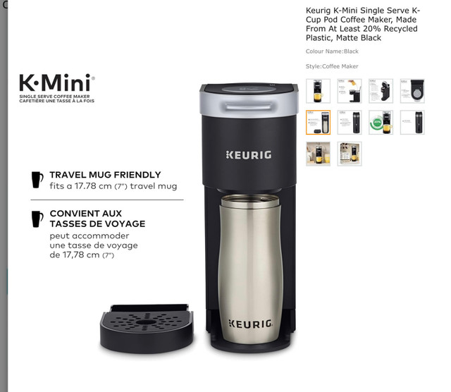 KEURIG K-Mini Single Serve K-Cup Pod Coffee Maker Black New in Coffee Makers in Oakville / Halton Region - Image 3