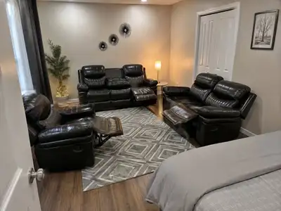 Leather Recliner Living Room Set, View more