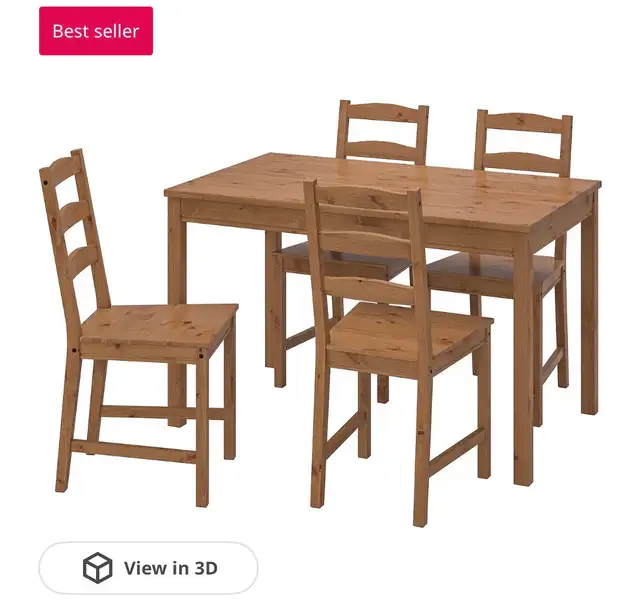 IKEA JOKKMOKK Dining Table + 4 Chairs — Antique Stain — Like New in Dining Tables & Sets in City of Toronto - Image 4