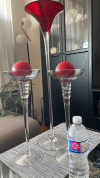Glass Candleholders and Decor vase