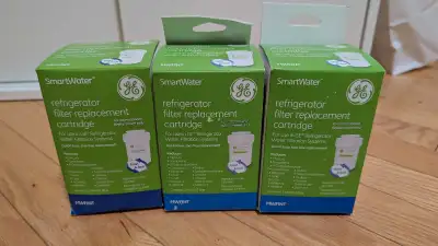 GE MWF Water Filter (MWFINT) SmartWater™ refrigerator filter replacement cartridge. $100 for 3 filte...