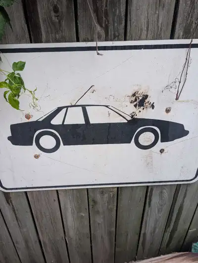 Vintage Metal Car Sign, View more