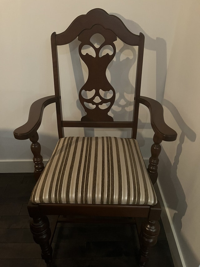 Dining set with buffet and hutch, table and 6 restored chairs Dining