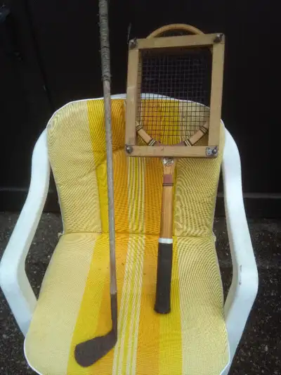 Vintage Golf club Iron and  Saladino Tennis Racquet, View more