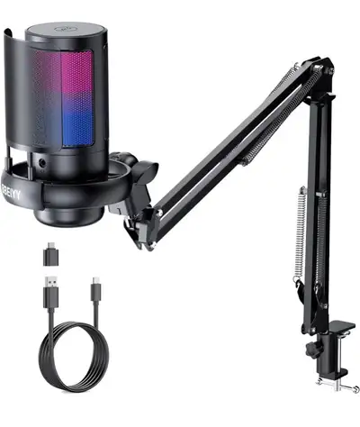 BRAND NEW Gaming Podcasting USB Microphone With Arm, View more