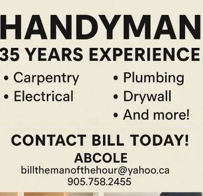 Handyman Services (Aurora, Newmarket, Oak Ridges) – 35 Years, View more