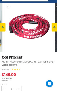 XM FITNESS  COMMERCIAL 30" BATTLE ROPE