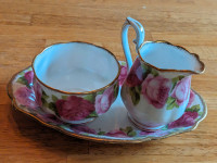 Old English Rose Royal Albert Cream and Sugar Set.