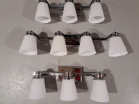 Canarm Wall Mount lights, 2 set of 3 lamps and 1 set of 4 lamps.