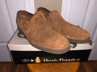 New Pair of Men's Suede Loafers GREB Hush Puppies Shoes Size 9W