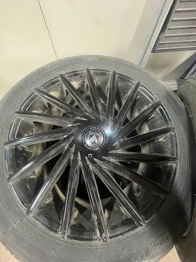 235/55/R20 tires and rims for sale. Asanti Black Label rims in good condition. Small scuff on one ri...