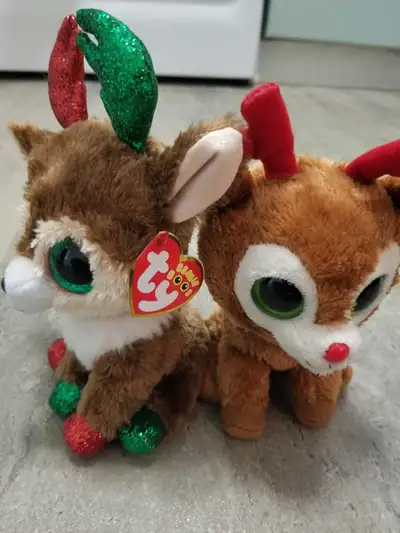Two TY Reindeer Beanie Boos, View more