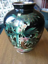 Black Oriental style vase