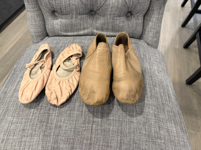 Dance shoes!! Ballet and jazz! $5 per pair! So Danca ballet slippers - pink - leather upper - aprox...