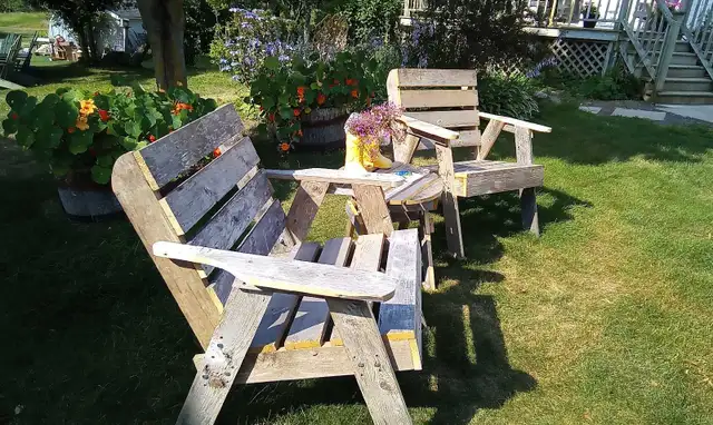 Rustic Reclaimed Wood Patio Set in Patio & Garden Furniture in Annapolis Valley - Image 3
