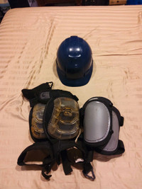 Hard helmet and knee pads