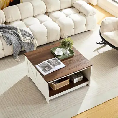 Wood Top Coffee Table; Table basse, View more