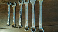 Combination Wrench Set, Metrical & Imperial 10-15mm & 1/4-9/16"