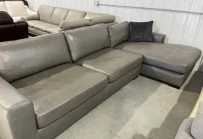 NEW top grain leather sectional, View more