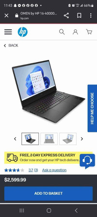 OMEN HP 16-k0000ca Gamming Laptop - NVIDA GeForce RTX 3070 Ti
