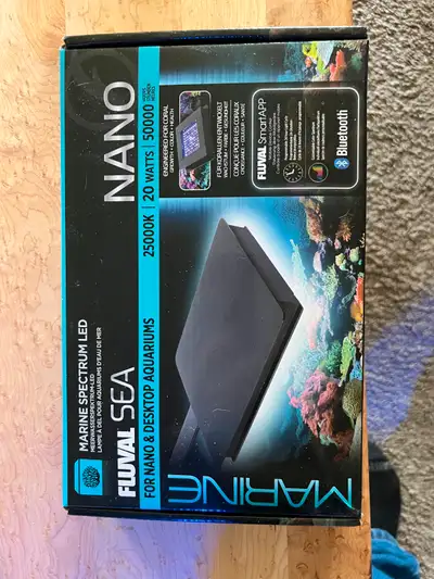 Fluval sea nano great for small tanks 25000k 20watts controllable from phone app . I used for about...