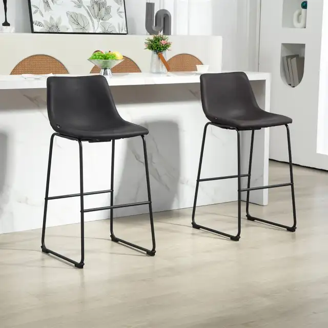 Bar Height Bar Stool, Vintage PU Leather Bar Chairs, Ki in Chairs & Recliners in Markham / York Region - Image 7