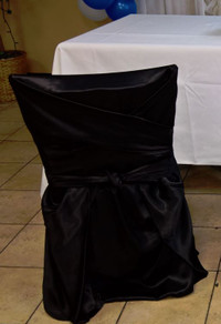 Black Chair Covers - Polyester, Stretchable, with ties
