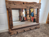 Rustic barn board mirror