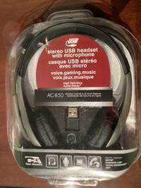 Cyber Acoustics Stereo USB Headset - new
