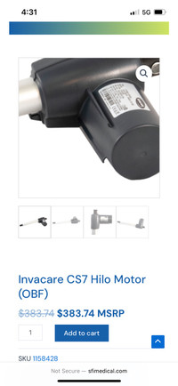 New ECHO HILO MOTOR 115V 60 HZ by Invacare Corporation Number 15