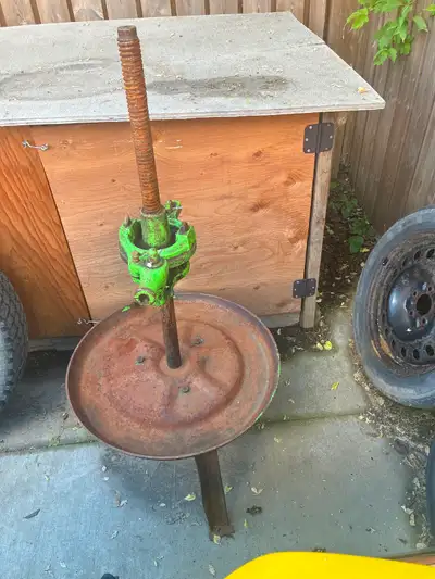 Used to press apples for cider or grapes for wine. It needs some missing parts but the mechanical pa...