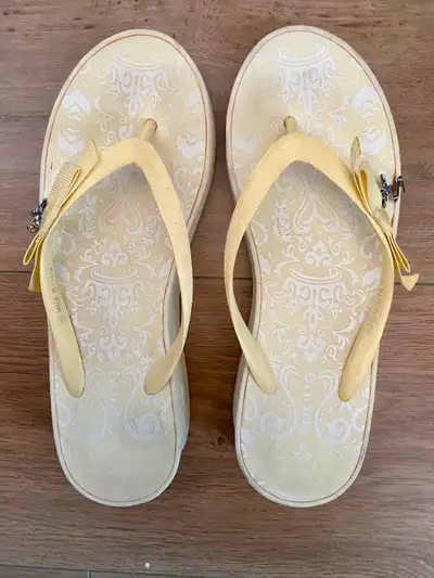 Spring Women's Yellow Wedge Flip-Flops, View more