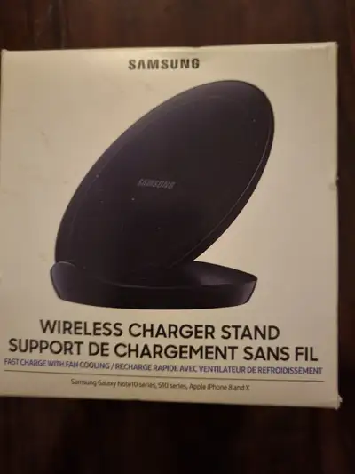 Samsung Qi Certified Fast Charge Wireless Charger Stand (2020 Edition) with Cooling Fan. EP-N5105. O...