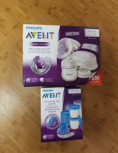 Like new, in box - only used once as our baby wouldn’t take a bottle Also includes storage cups whic...