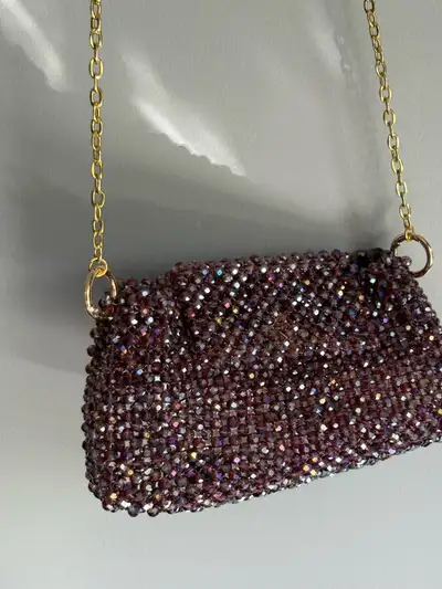Handmade beaded purse from scratch. Product Details: - High-quality crystal beads. - Length - 185mm,...