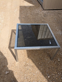 glass topped coffee table 18" tall by 30.5" square