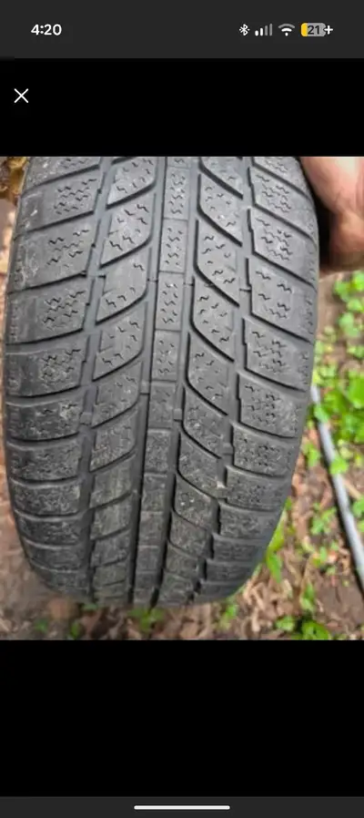 About 50-60% tread left. Rims are rusted and are probably not usable but tires have plenty of life l...