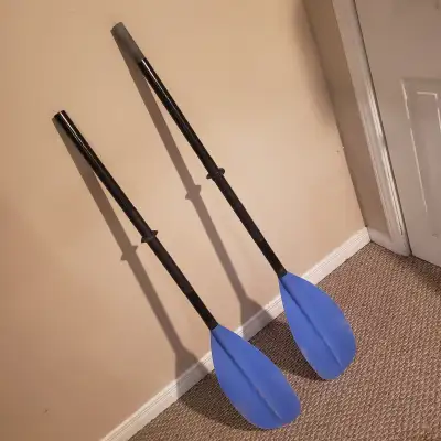 A good, two piece kayak paddle from a reliable company. Gently used with light wear. Fiberglass shaf...