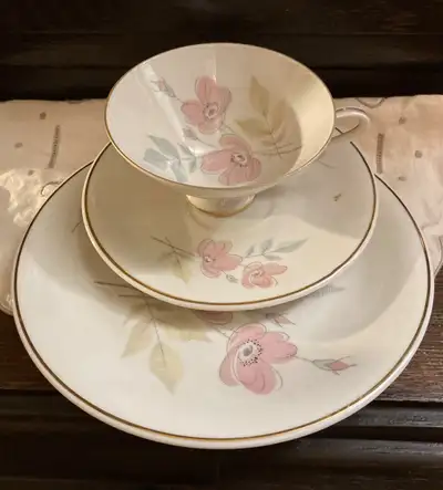 Here is an antique trio of a Teacup, Saucer and Sideplate from PMR, Jaeger & Co. From Bavaria German...