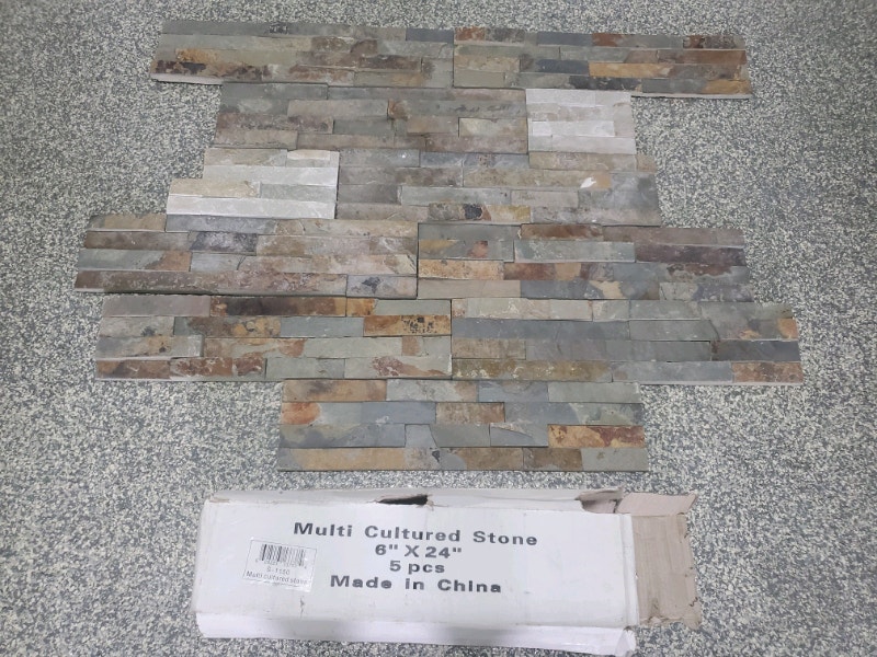 Ardoise, céramique 6"x 24" multi Stone backsplash wall tile 9 mx