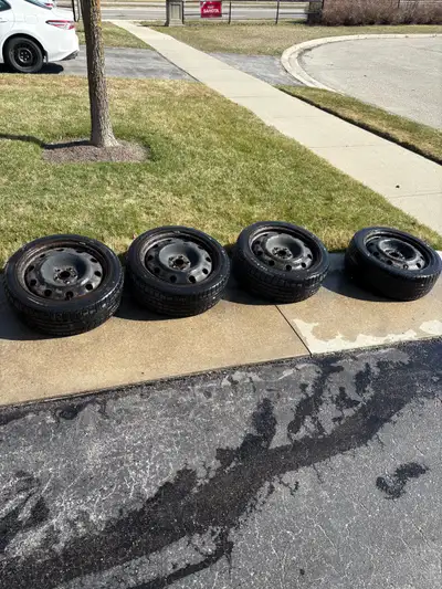 Used 17 inch steel winter rims. 5x100 mm bolt pattern. From Toyota Corolla