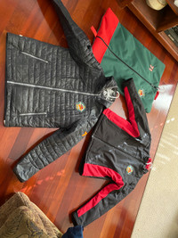 Lorne Park Spartan Coats  suit Bag - green hockey pants