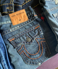 True Religion Jeans Straight Fit Cut Off Shorts