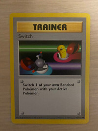 Pokemon SHADOWLESS Trainer Switch card - base set