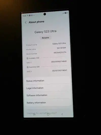 S23 Ultra. Great condition White 256 GB Pick up Barrhaven East, View more