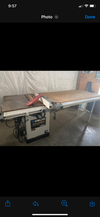 10" table saw with extended fence
